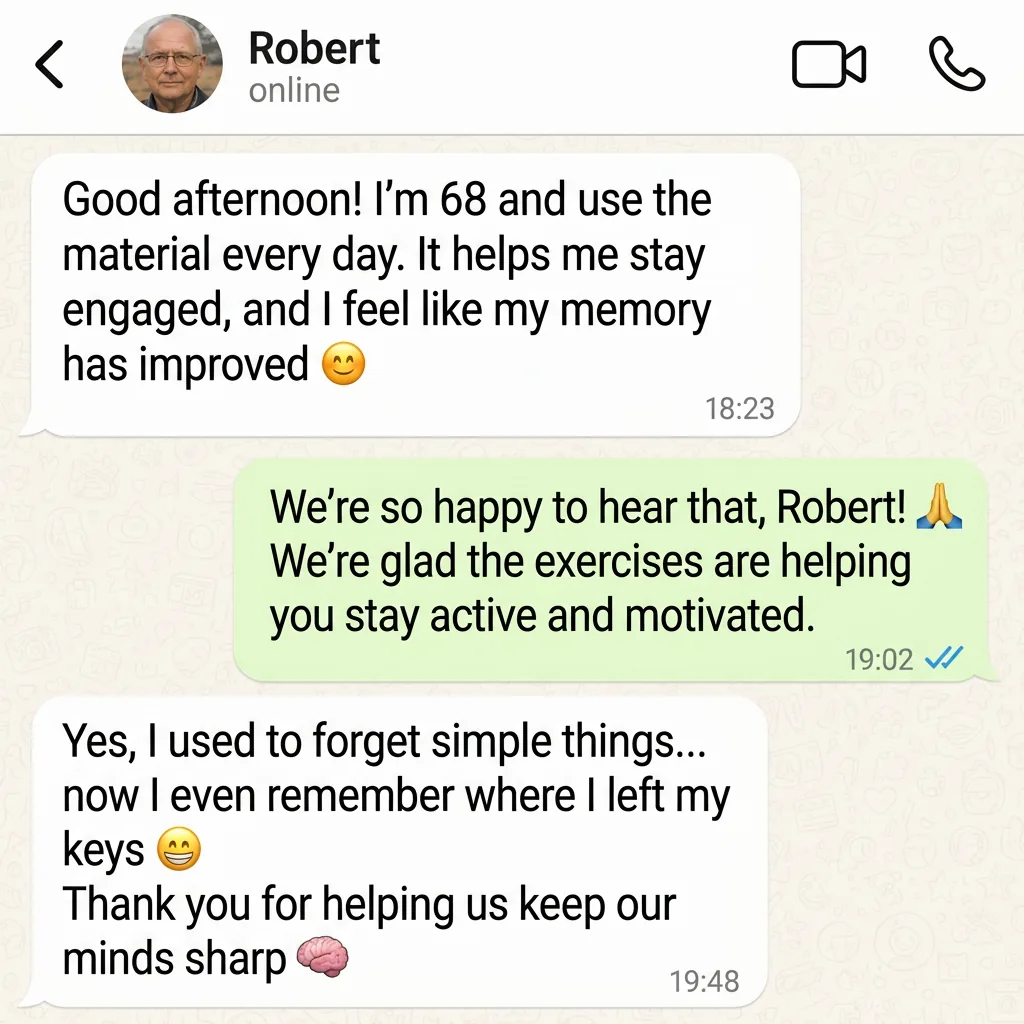 English customer message from Robert about using the activities every day